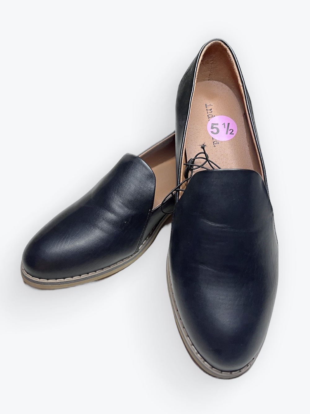 INDIGO RD BLACK LOAFERS IRHANI-R FAUX WOMENS SIZE 5.5M